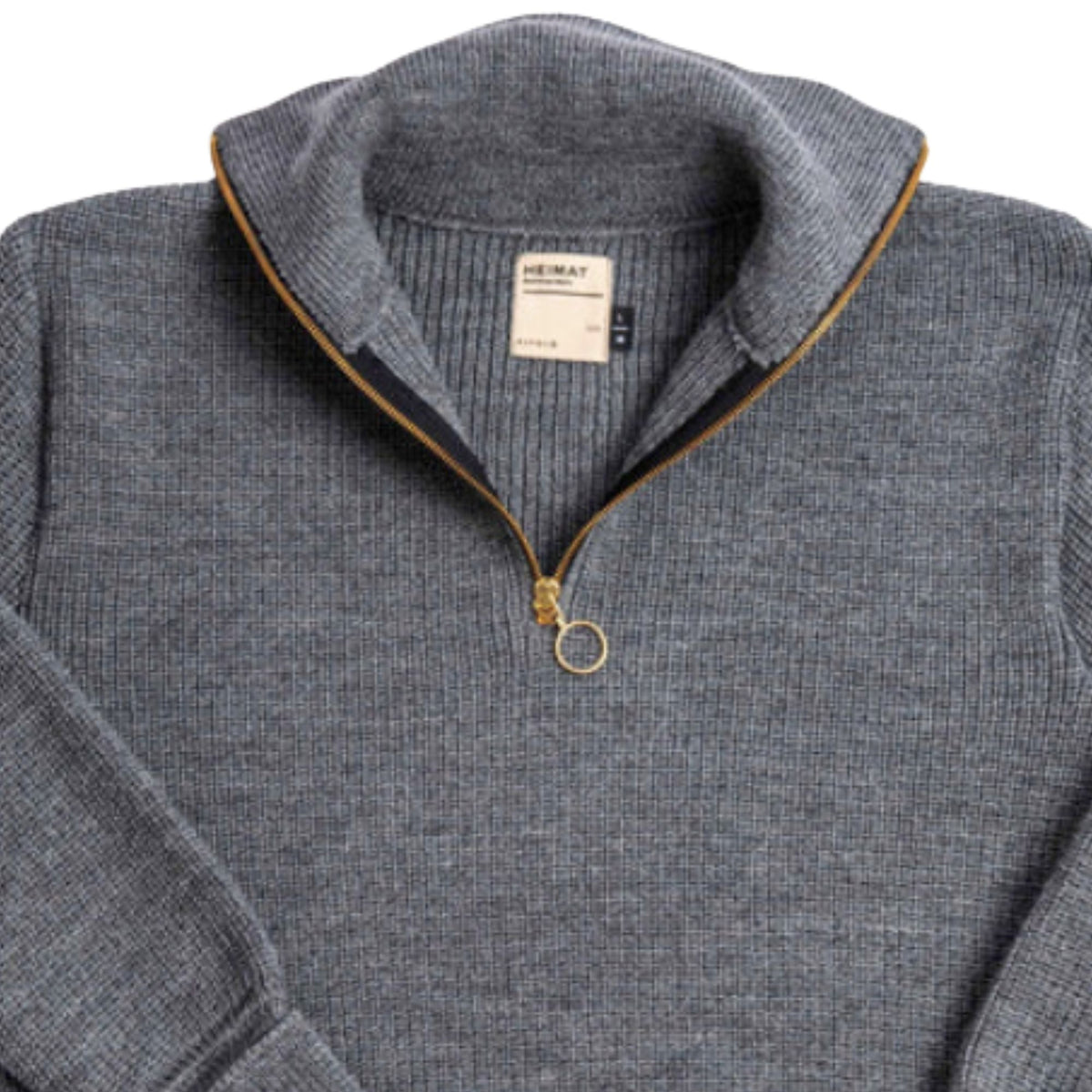 Heimat Virgin Wool Skipper Sweater - Battleship Grey