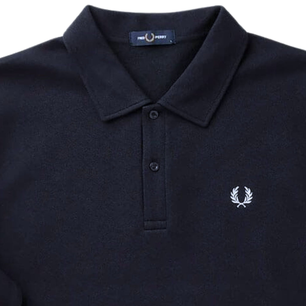 Fred Perry Pique Collared Sweatshirt - Navy