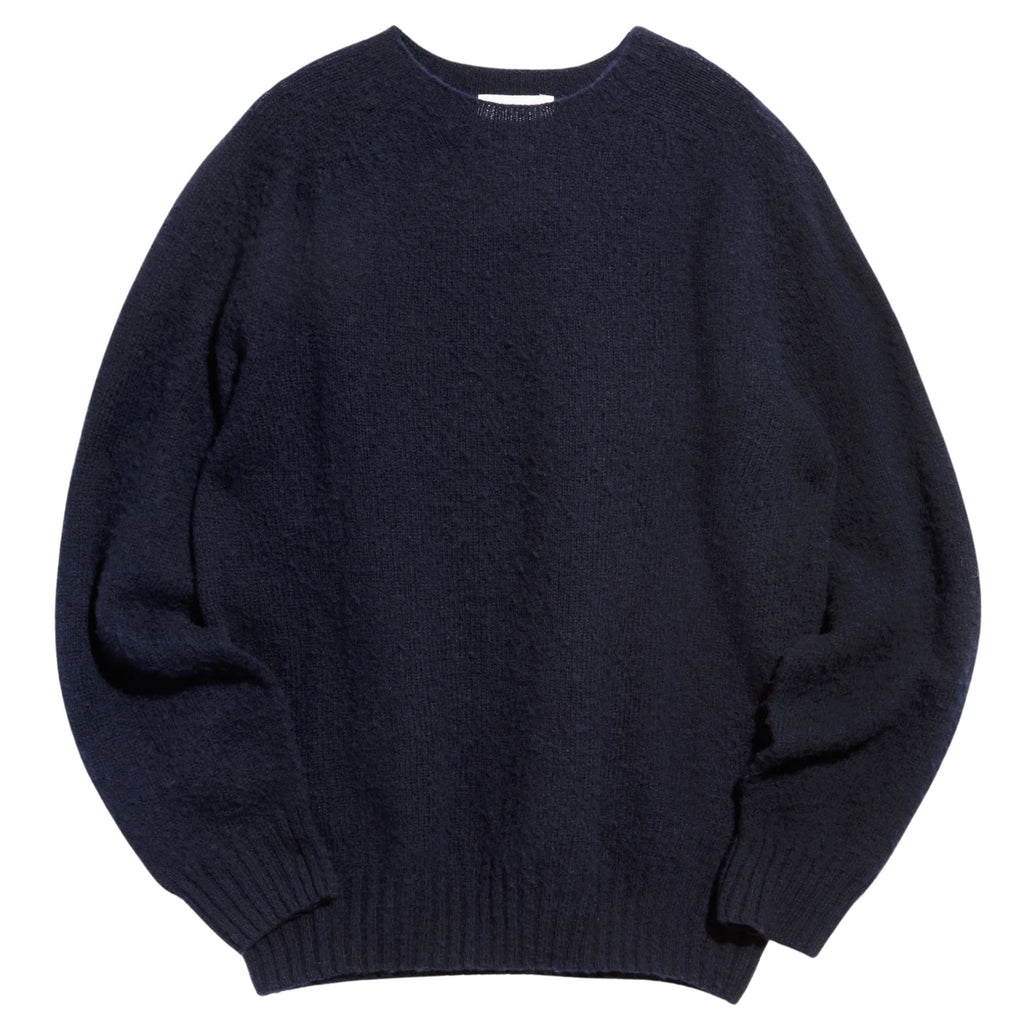 YMC Suedehead Crew Knit Jumper - Navy