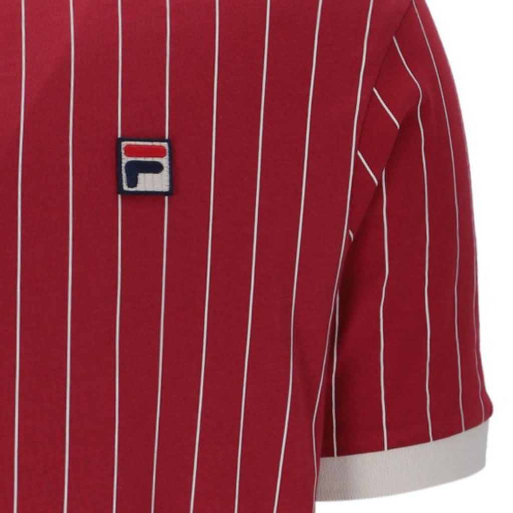 Fila Vintage BB1 Classic Vintage Striped Polo Shirt - Garnet