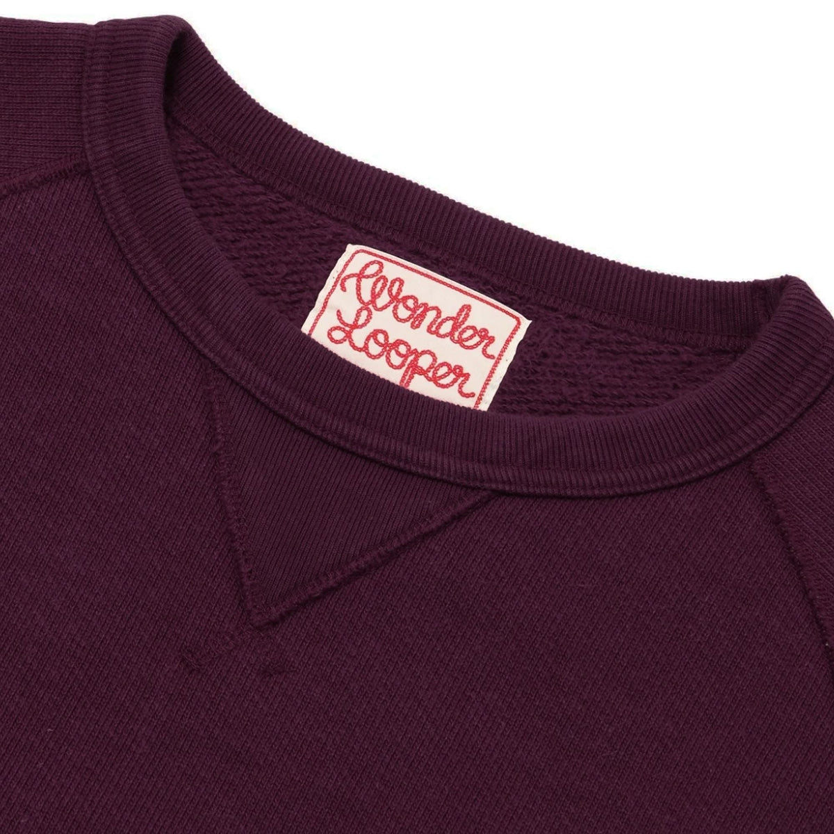 Wonder Looper Double Heavyweight French Terry Pullover Crewneck - Burgundy