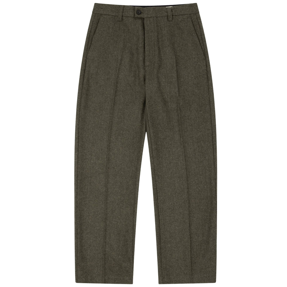 Kestin Herringbone Wool Blend Moray Trousers - Olive