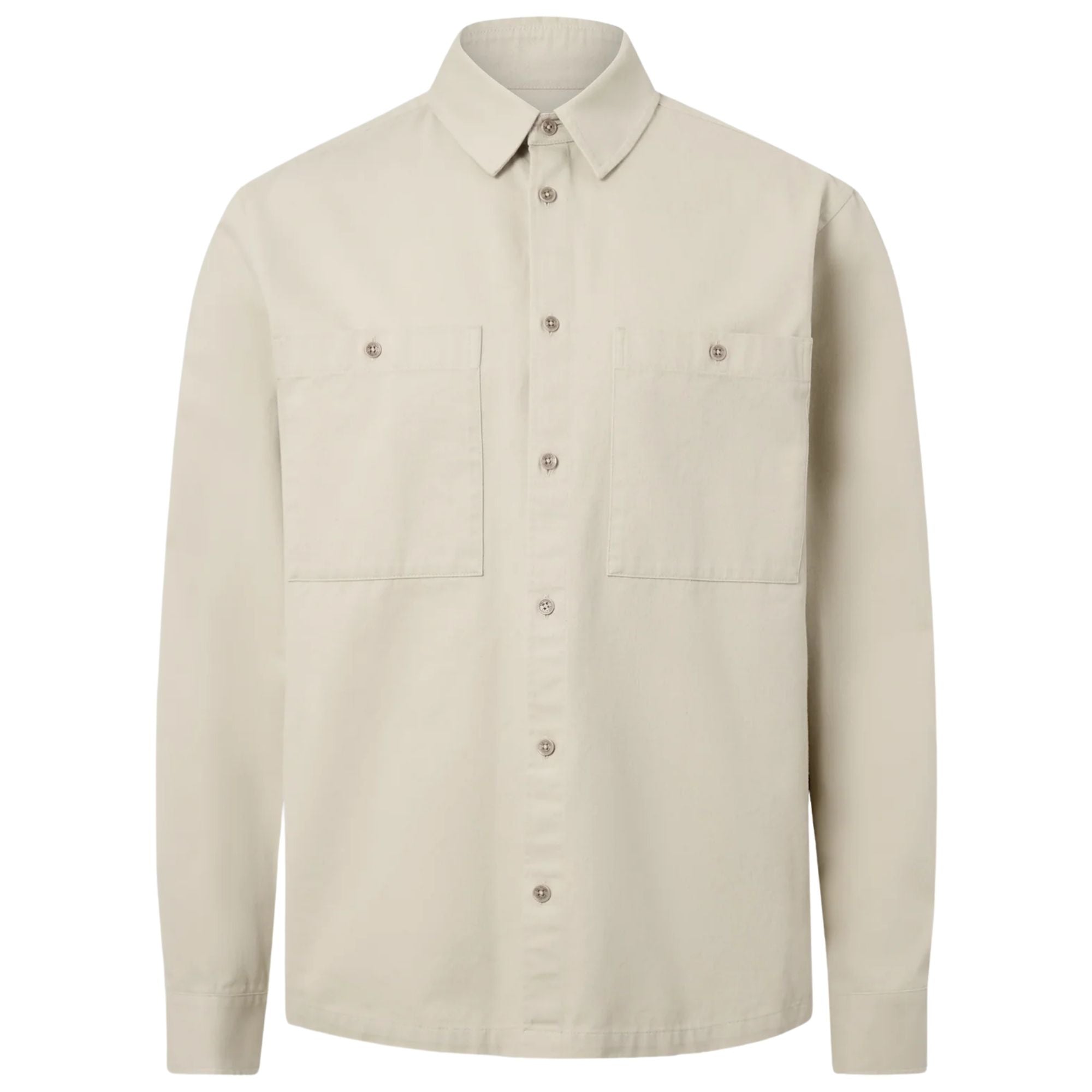 Belstaff Outpost Shirt Cotton Herringbone - Stone