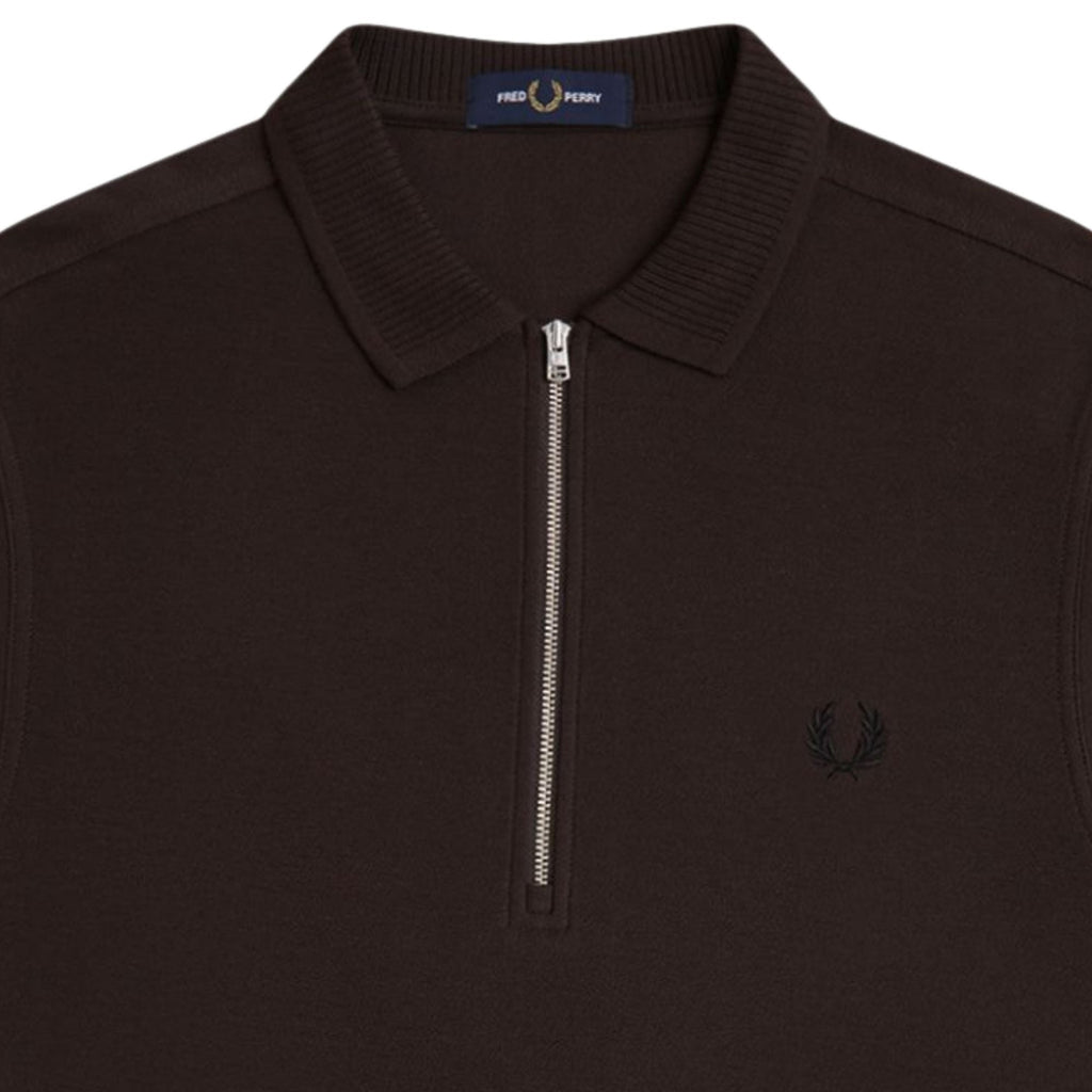 Fred Perry Crepe Pique Polo Shirt - Rich Brown