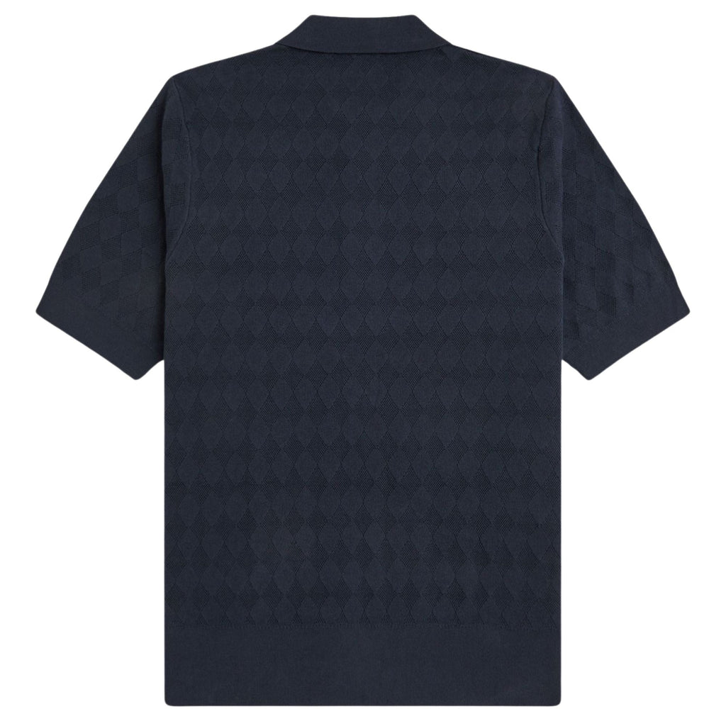 Fred Perry Pointelle Knitted Shirt - Navy