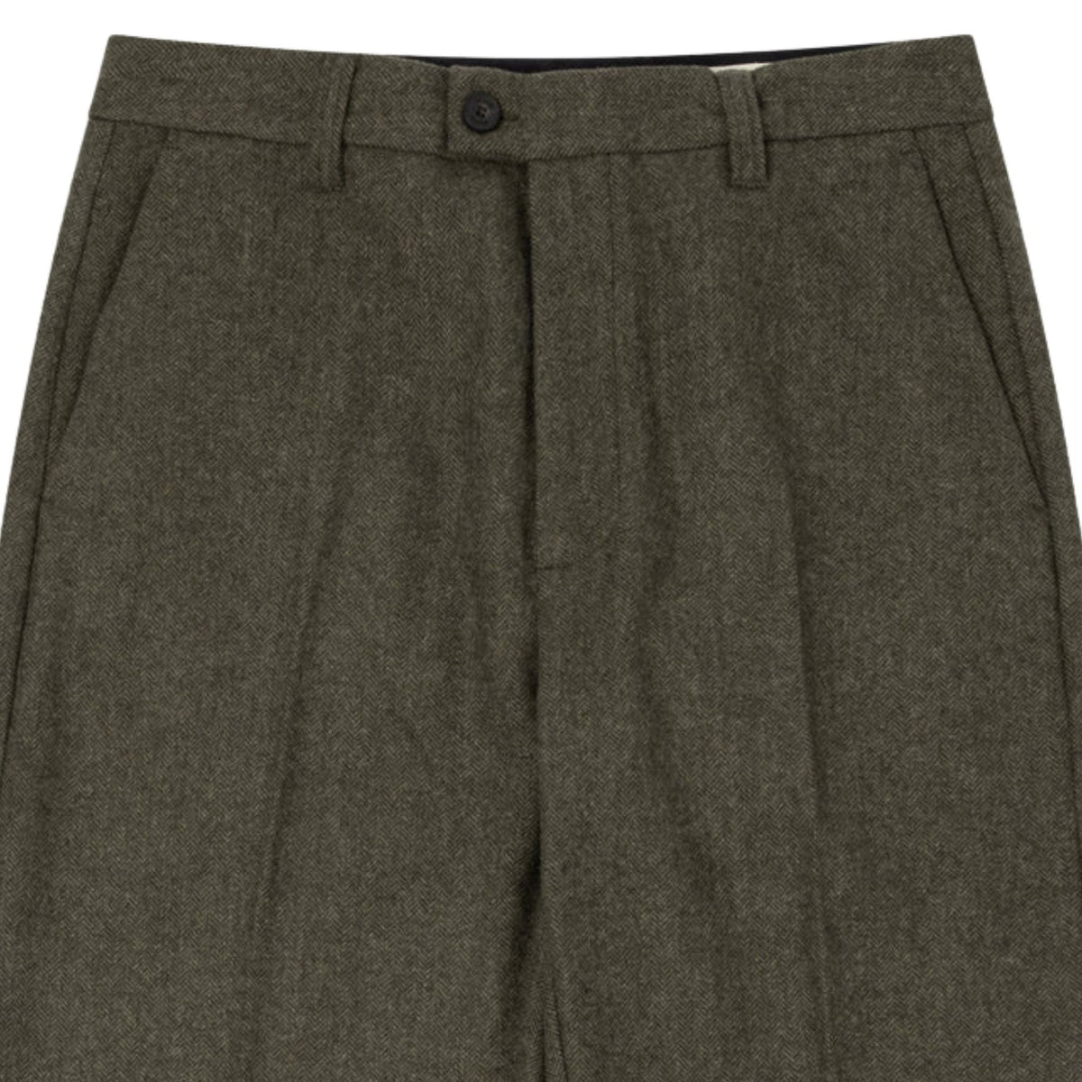 Kestin Herringbone Wool Blend Moray Trousers - Olive