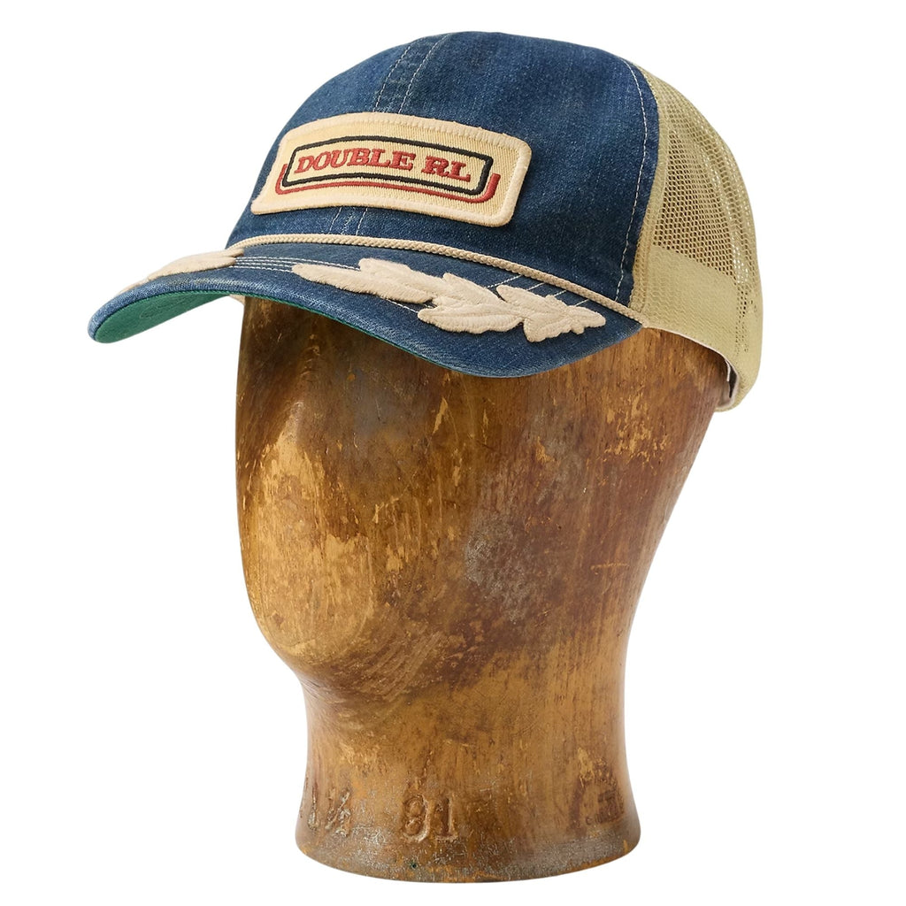 RRL by Ralph Lauren Logo-Patch Denim Trucker Cap - Blue