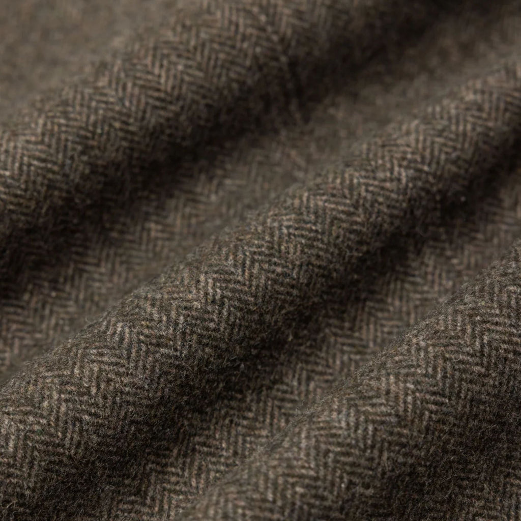 Kestin Herringbone Wool Blend Moray Trousers - Olive