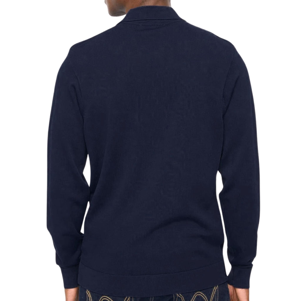 Gabicci Vintage Bromley Long Sleeve Button Thru Knit Polo - Navy