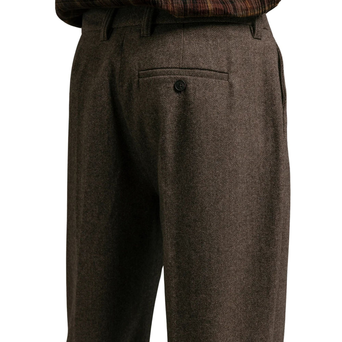Kestin Herringbone Wool Blend Moray Trousers - Olive