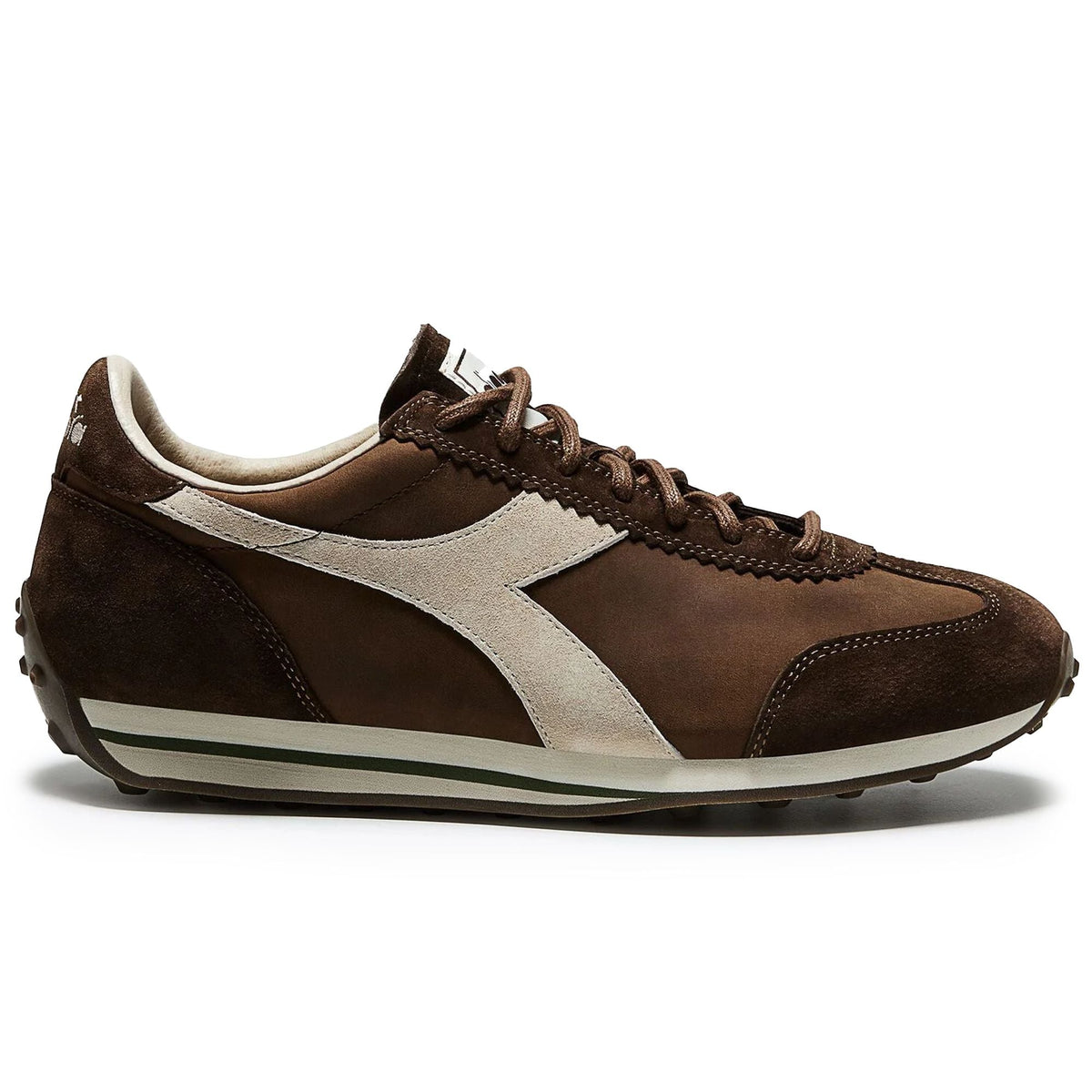 Diadora Rally Waxed Trainers - Brown Chestnut