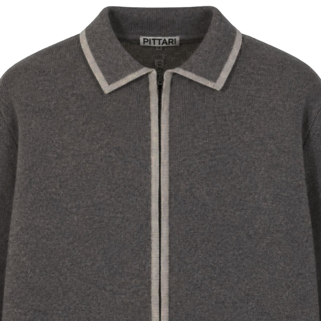 Pittari Lambswool Catch Full Zip Sweater - Cliff/Clay