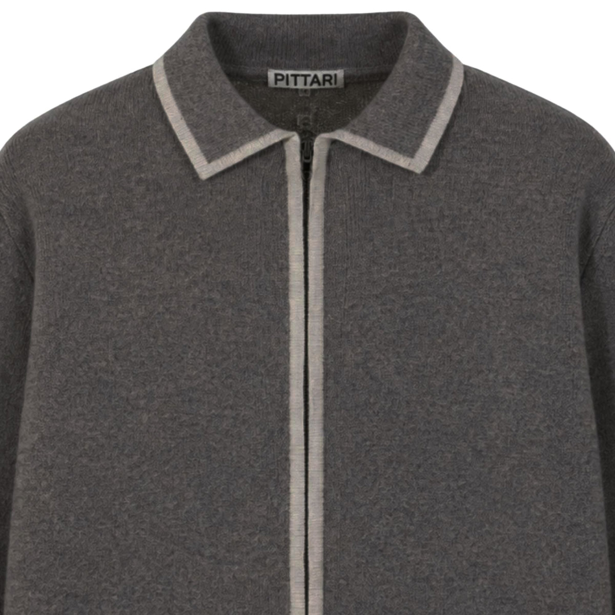 Pittari Lambswool Catch Full Zip Sweater - Cliff/Clay