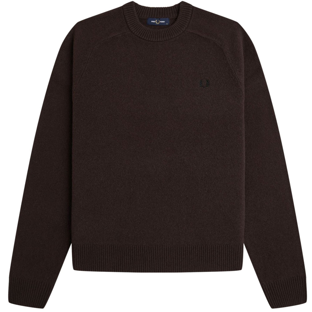 Fred Perry Merino Wool Jumper - Rich Brown
