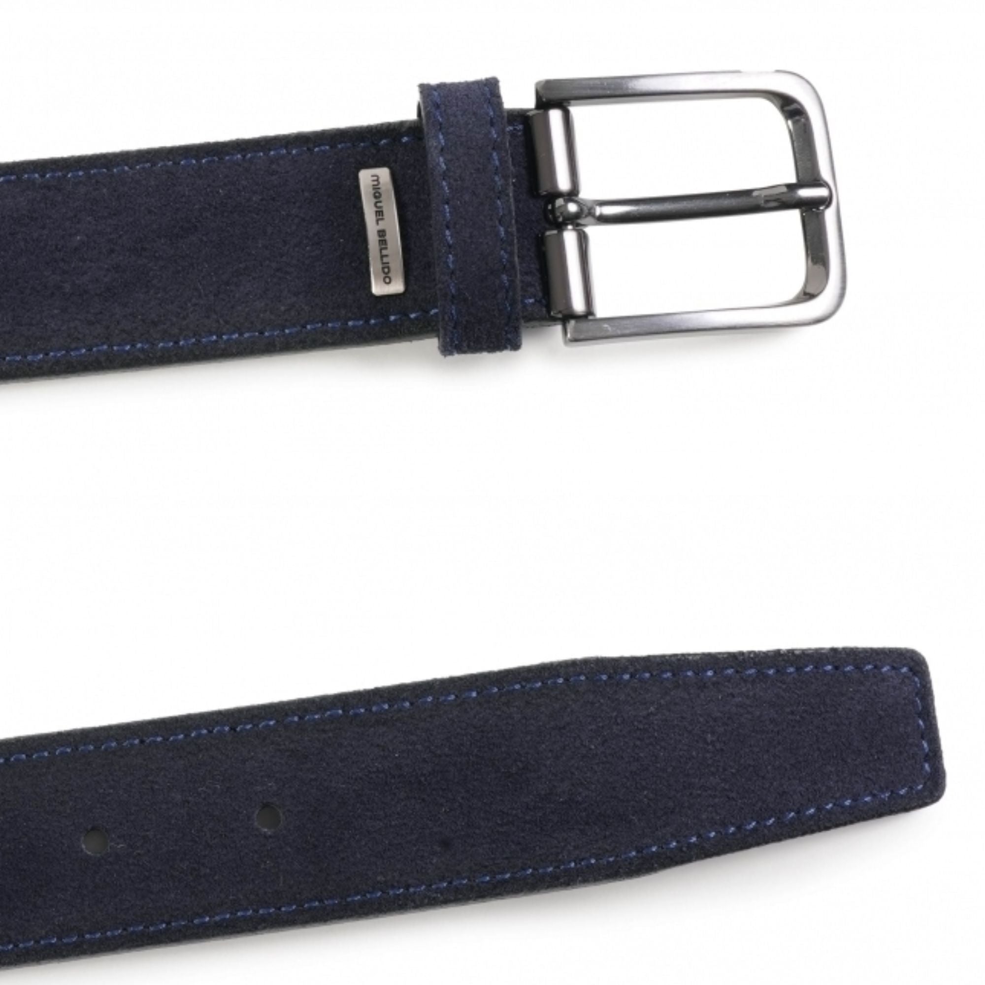 Miguel Bellido Belts Suede Belt - Navy