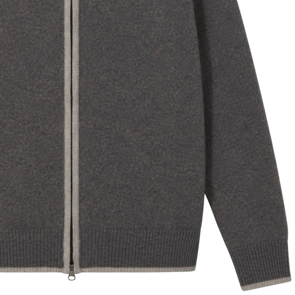 Pittari Lambswool Catch Full Zip Sweater - Cliff/Clay