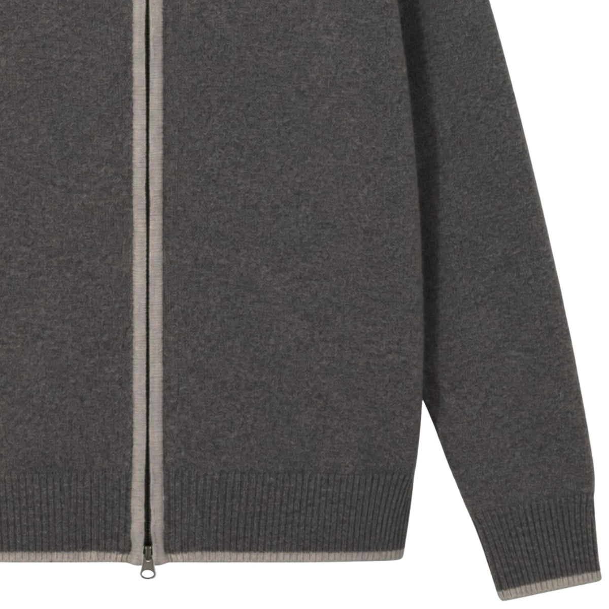 Pittari Lambswool Catch Full Zip Sweater - Cliff/Clay