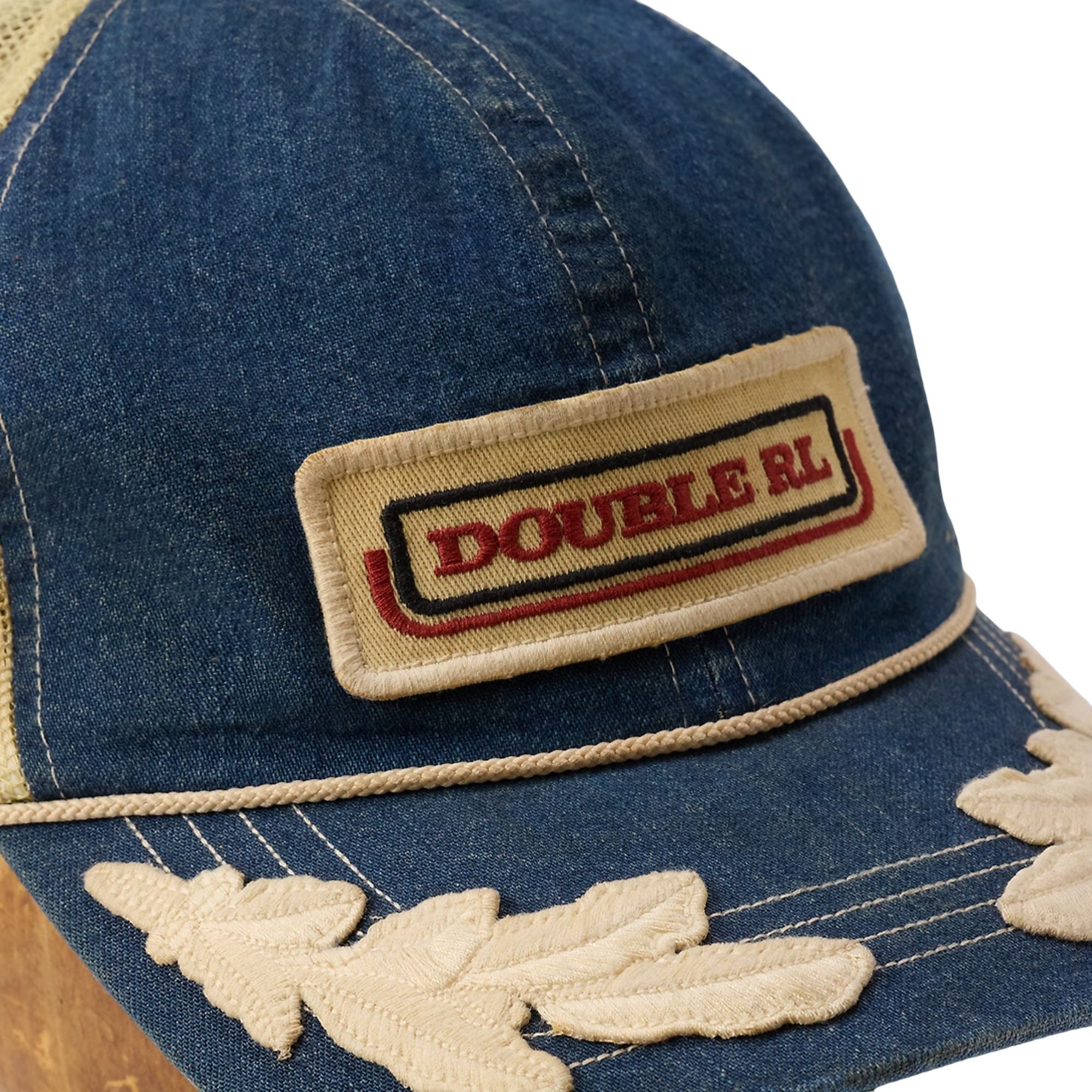 RRL by Ralph Lauren Logo-Patch Denim Trucker Cap - Blue
