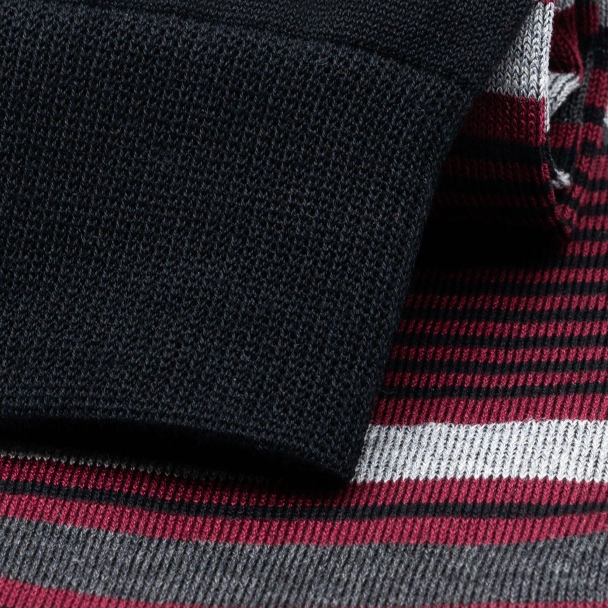 Stuarts London Brian Oak Multi Stripe Socks - Burgundy