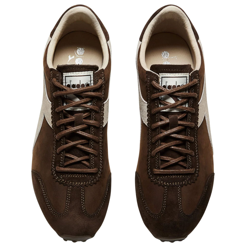 Diadora Rally Waxed Trainers - Brown Chestnut