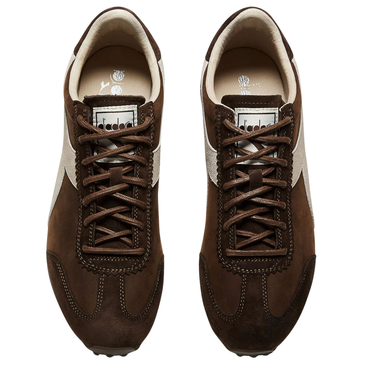 Diadora Rally Waxed Trainers - Brown Chestnut