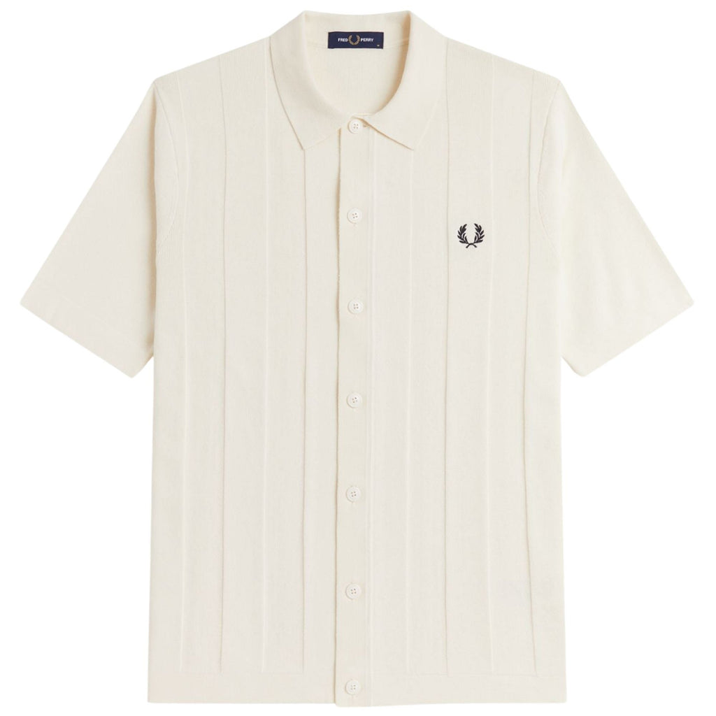 Fred Perry Tonal Vertical Stripe Shirt - Ecru