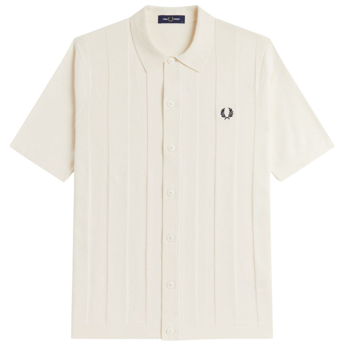 Fred Perry Tonal Vertical Stripe Shirt - Ecru