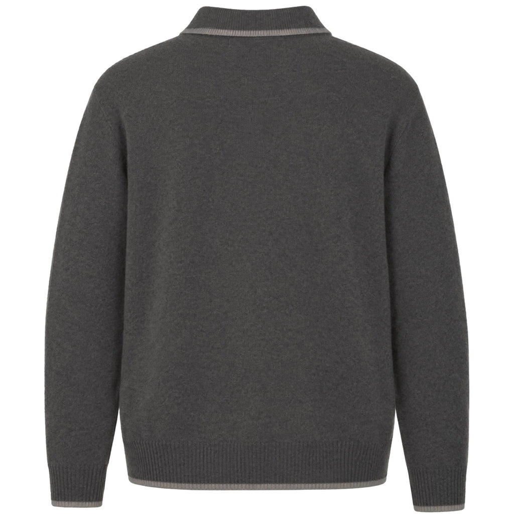 Pittari Lambswool Catch Full Zip Sweater - Cliff/Clay