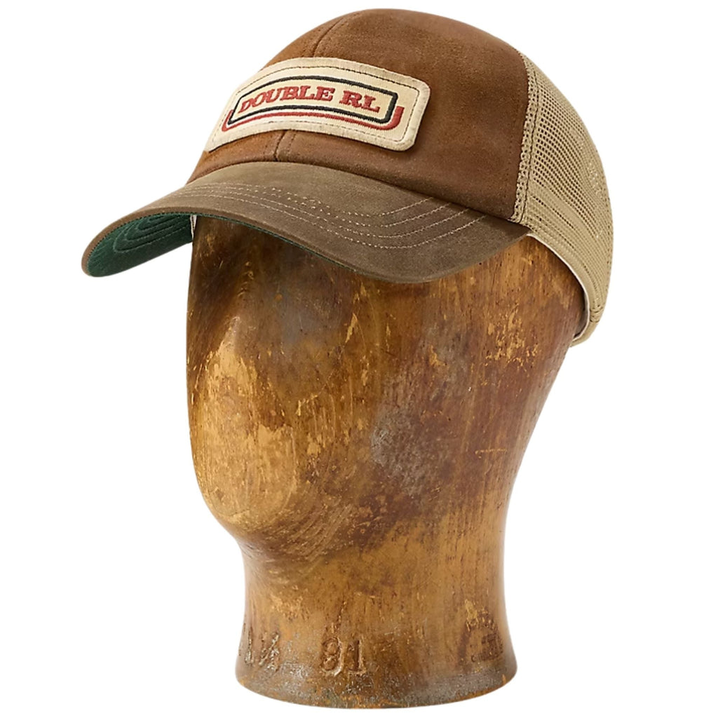RRL by Ralph Lauren Logo-Patch Suede Trucker Cap - Beech
