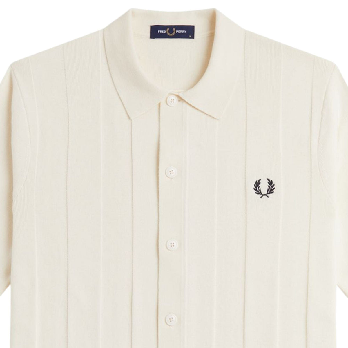 Fred Perry Tonal Vertical Stripe Shirt - Ecru