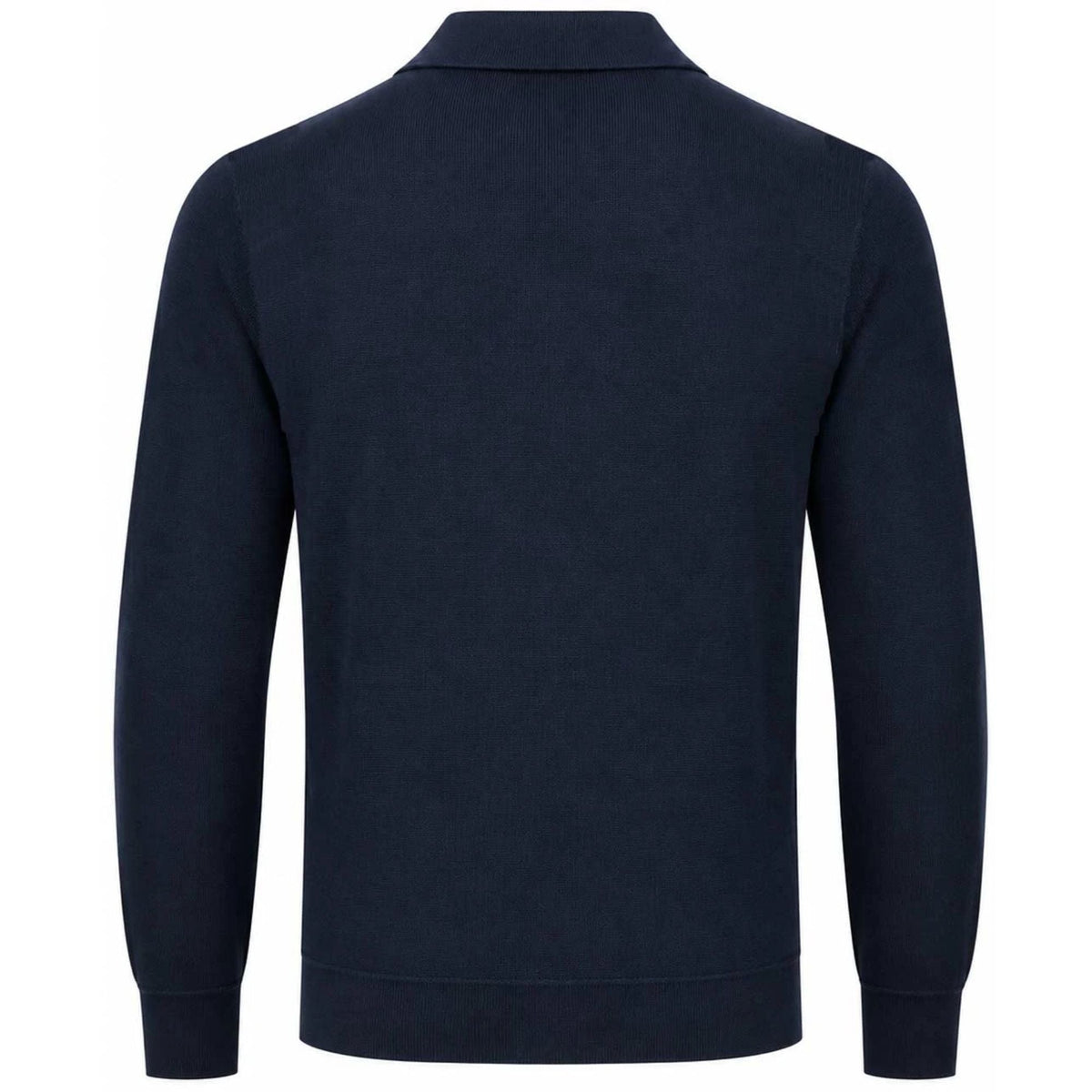 Gabicci Vintage Pedro Long Sleeve Button Thru Knit Polo - Navy