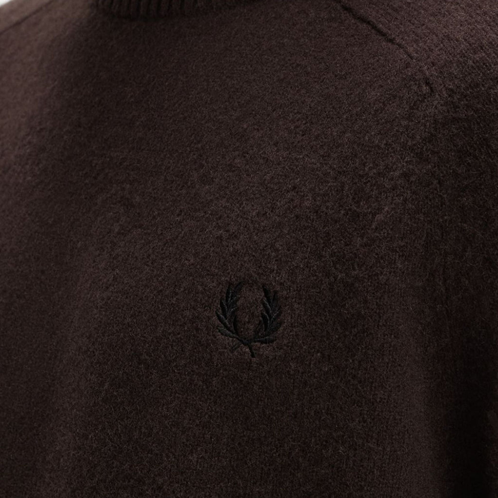 Fred Perry Merino Wool Jumper - Rich Brown