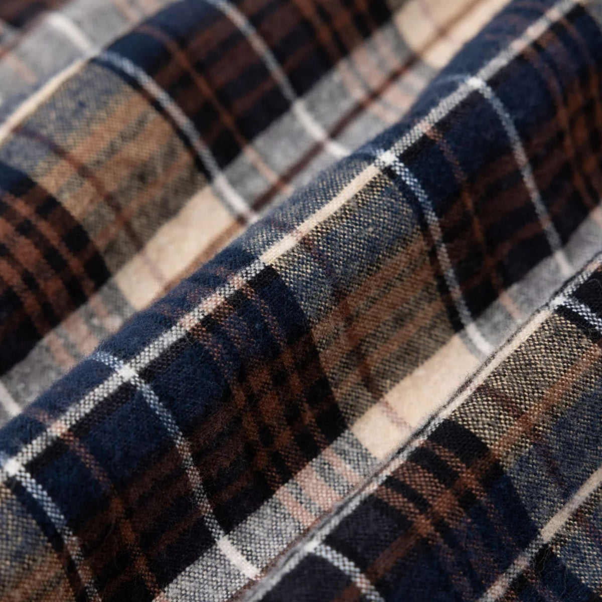 Kestin Heavy Flannel Check Dirleton Shirt - Navy