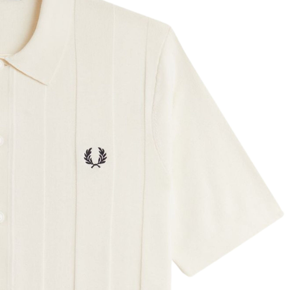 Fred Perry Tonal Vertical Stripe Shirt - Ecru
