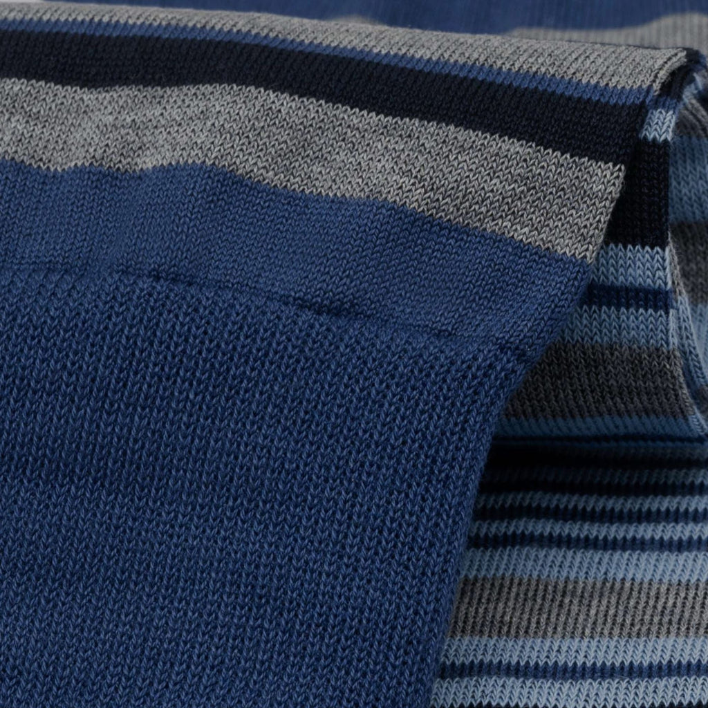 Stuarts London Brian Oak Multi Stripe Socks - Light Blue