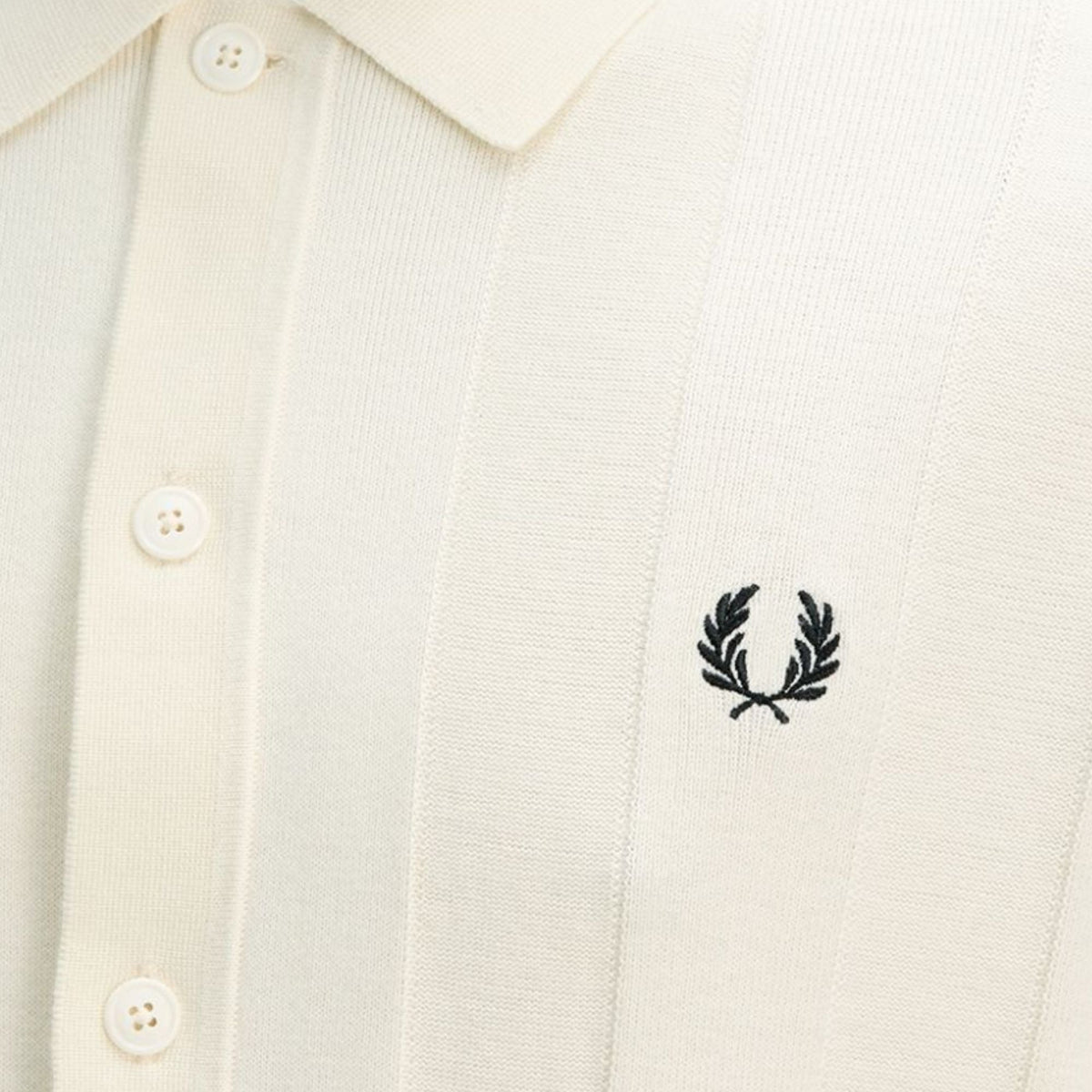 Fred Perry Tonal Vertical Stripe Shirt - Ecru