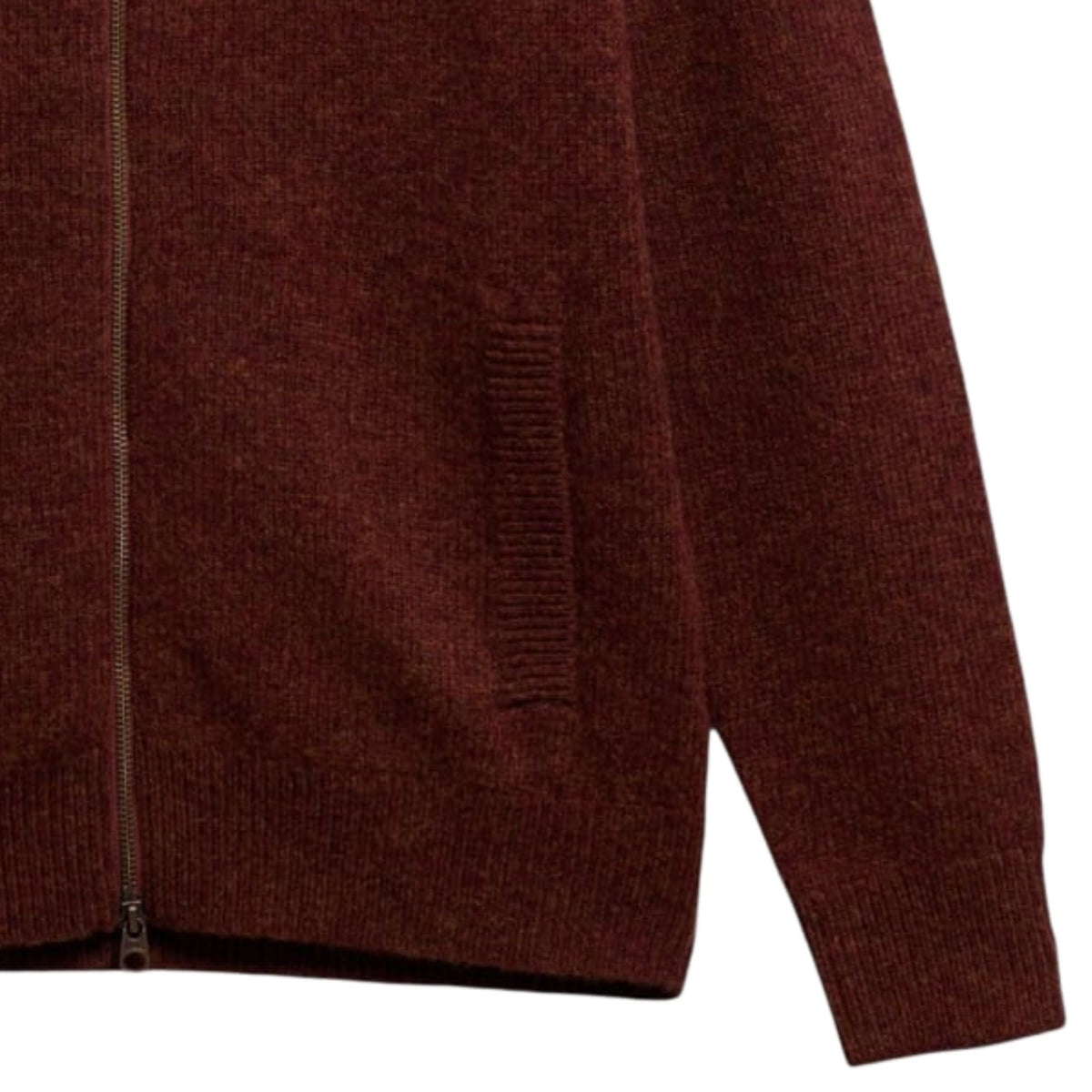 Barbour Talder Zip Through Knitted Jumper - Russet
