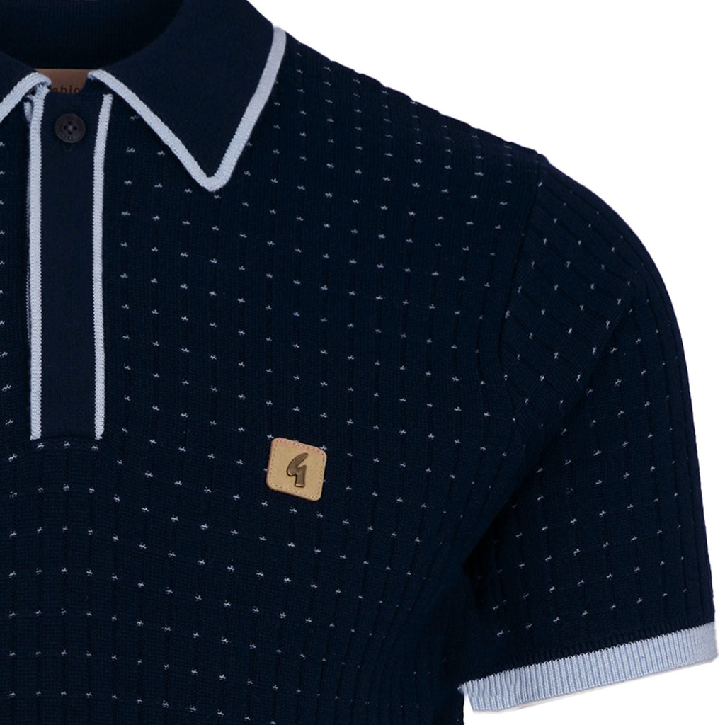 Gabicci Vintage Osbourne Knit Polo - Navy