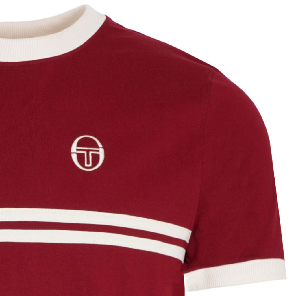 Sergio Tacchini x Stuarts Supermac T-Shirt - Merlot/Buttercream