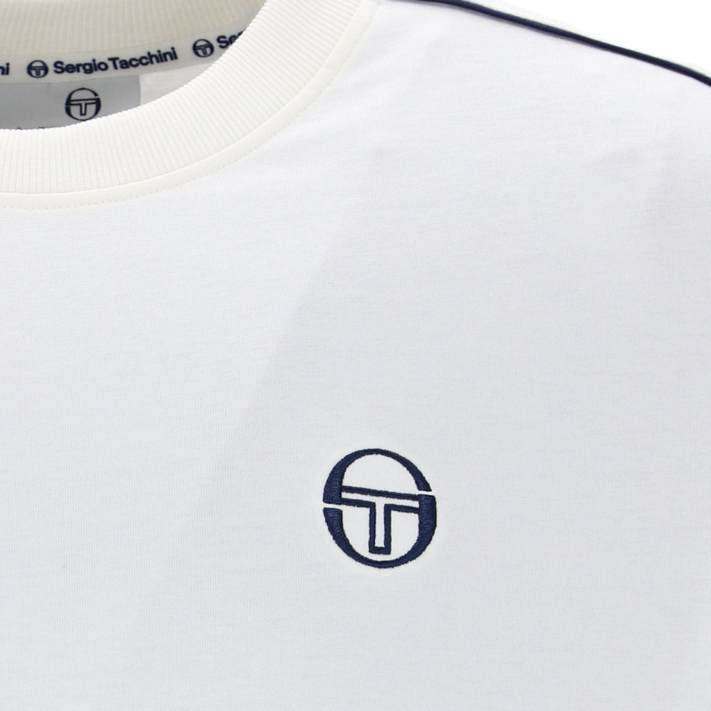 Sergio Tacchini Santis Raised Logo T-Shirt - Gardenia/Maritime Blue