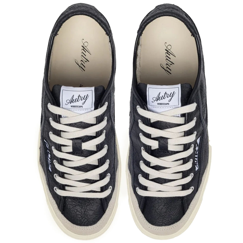 Autry Windscape Low Sneakers - Black/Sand Crackle-Effect