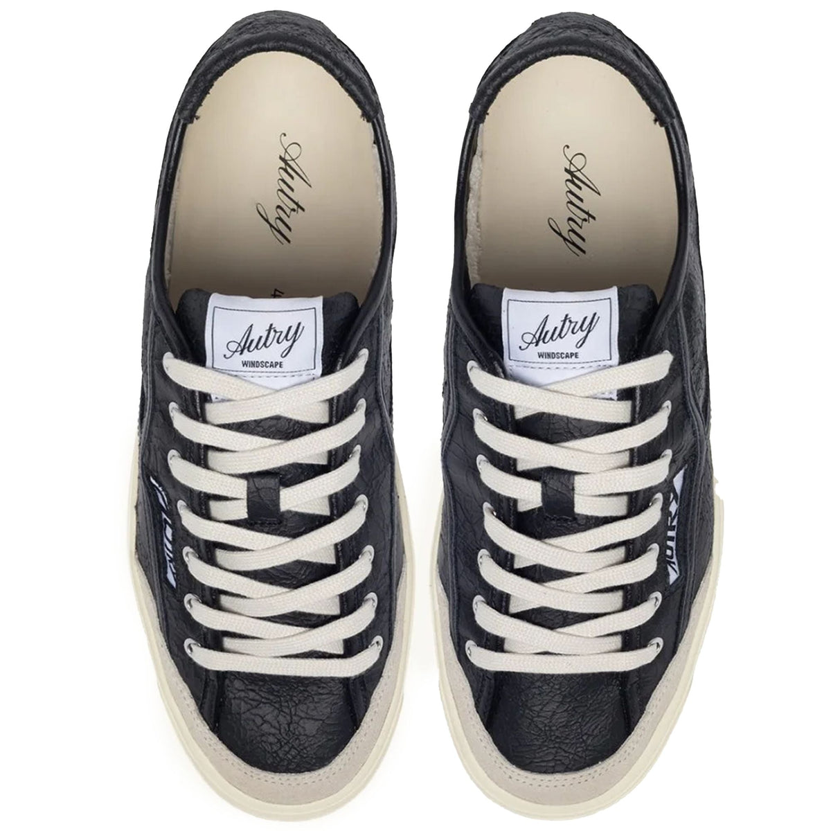 Autry Windscape Low Sneakers - Black/Sand Crackle-Effect