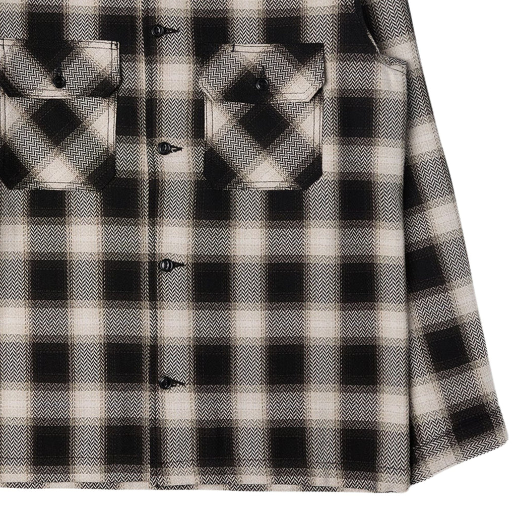 Naked and Famous Denim Trippy Ombre Plaid Work Shirt - Ivory