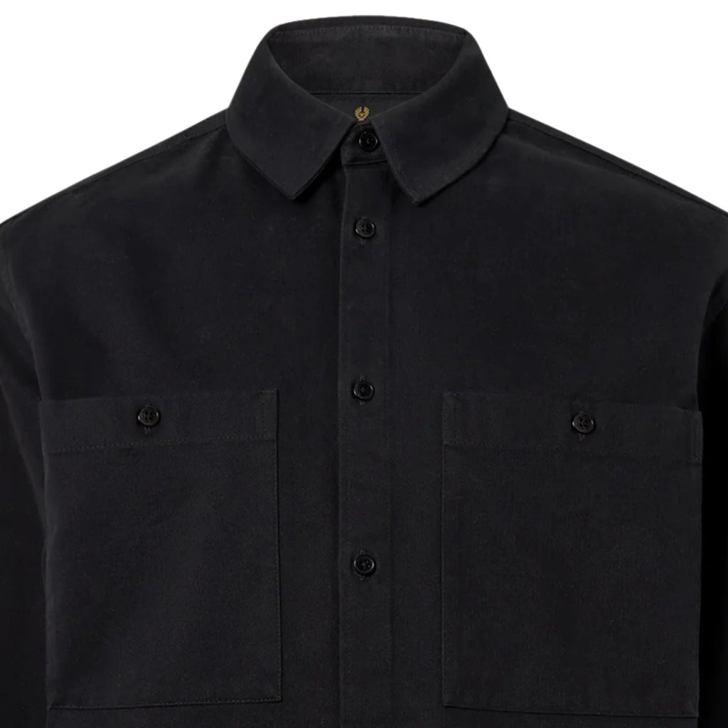 Belstaff Outpost Shirt Cotton Herringbone - Black