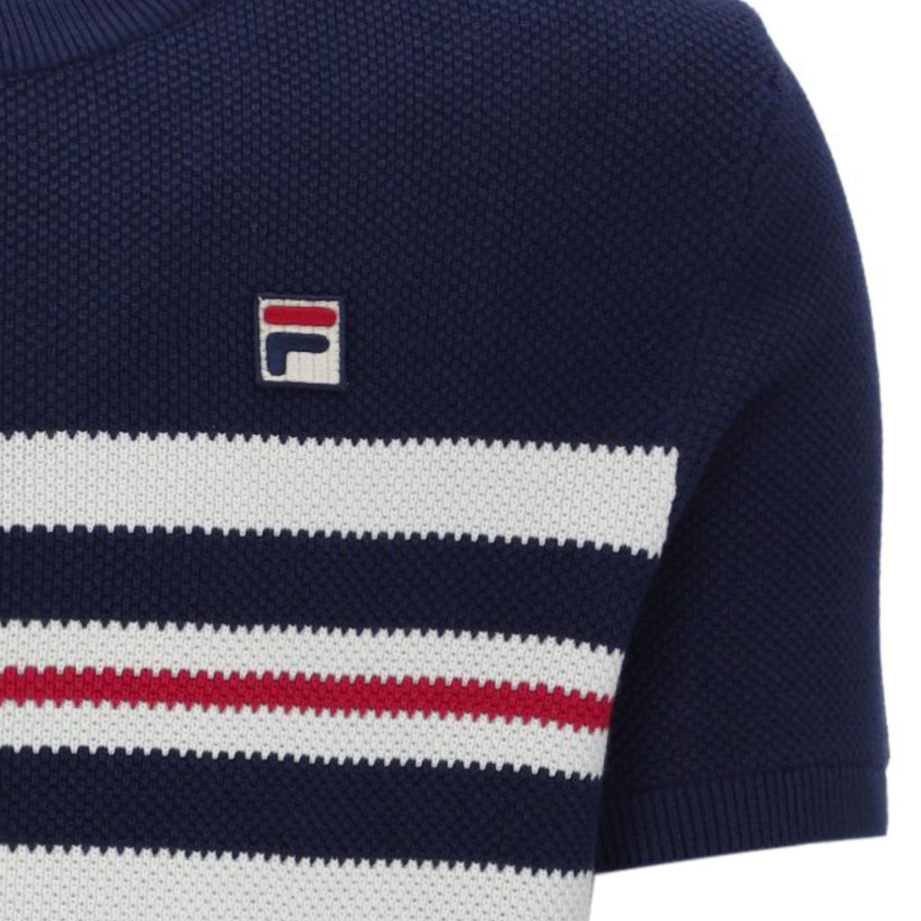 Fila Vintage Gerardo Knitted T-Shirt - Fila Navy