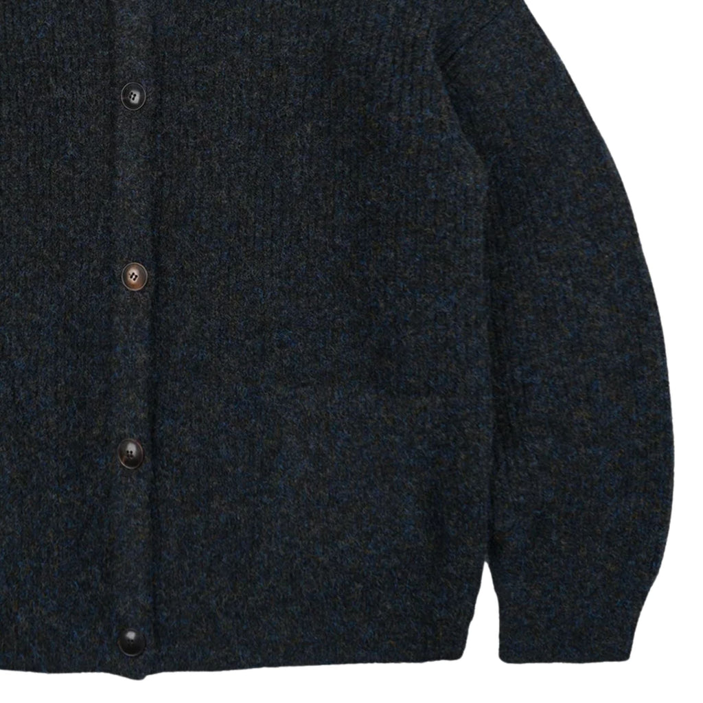FrizmWORKS Brushed Wool Round Cardigan - Black