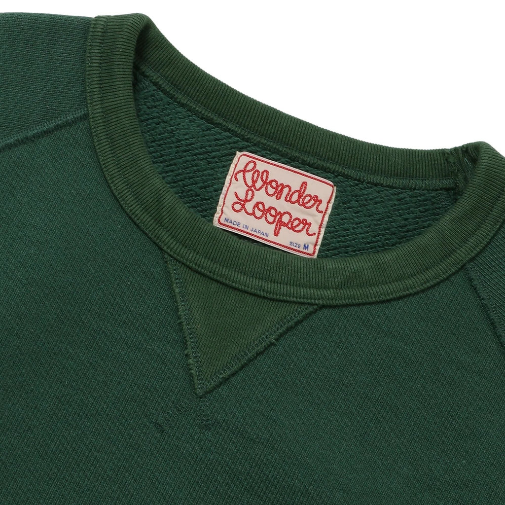 Wonder Looper Double Heavyweight French Terry Pullover Crewneck - Racing Green