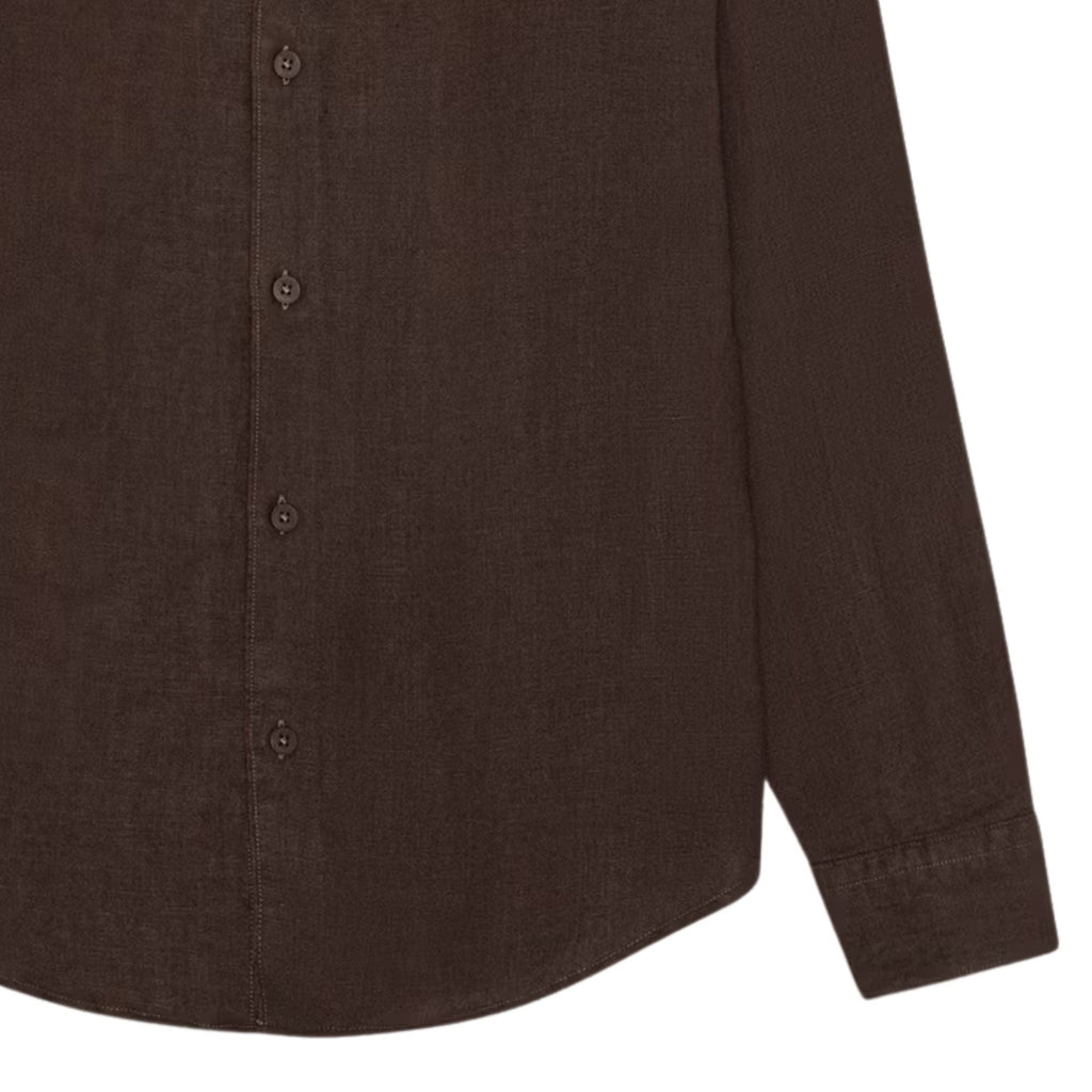 NN07 Enzo Classic Collar Linen Shirt - Truffle