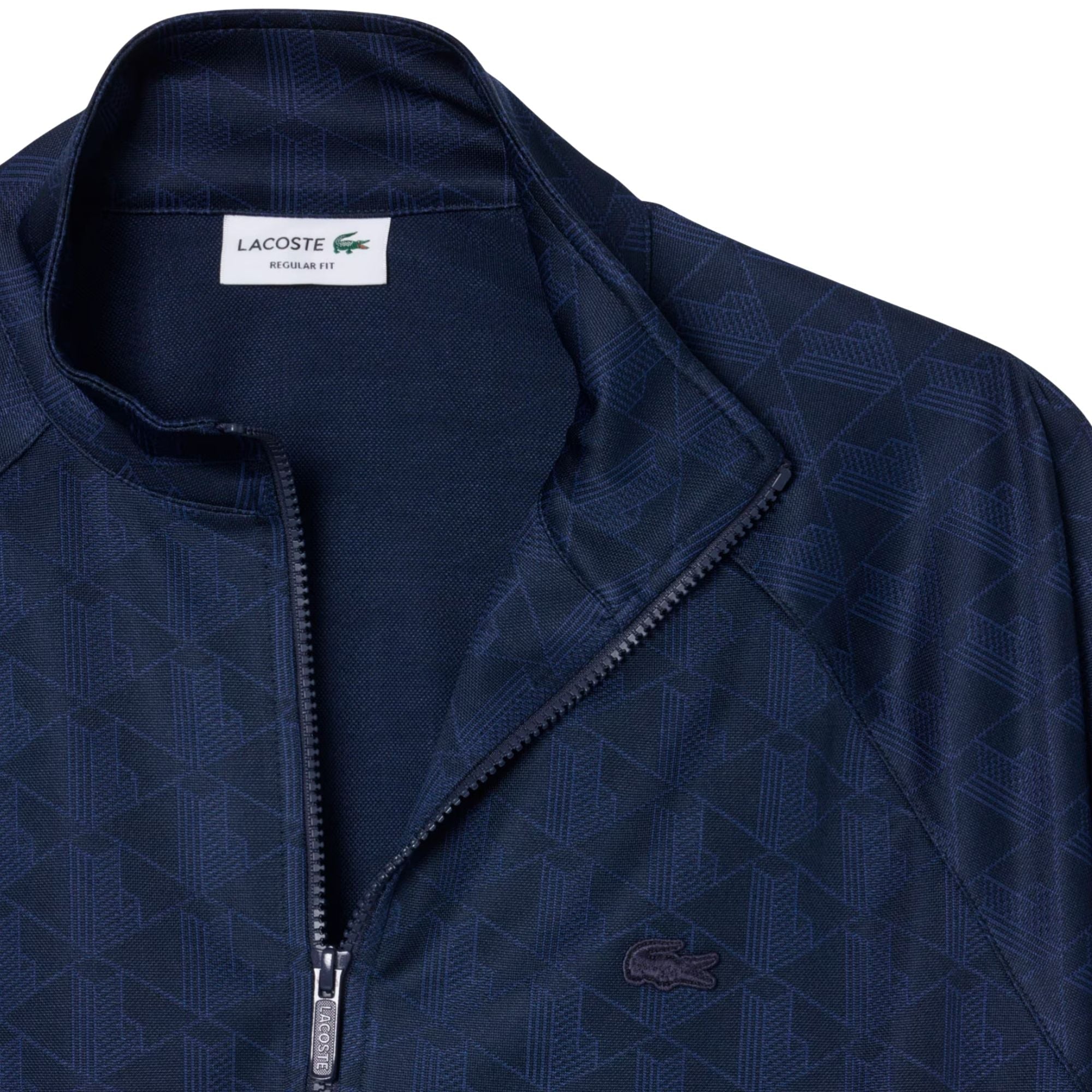 Lacoste Monogram Jacquard Zipped Jacket - Navy