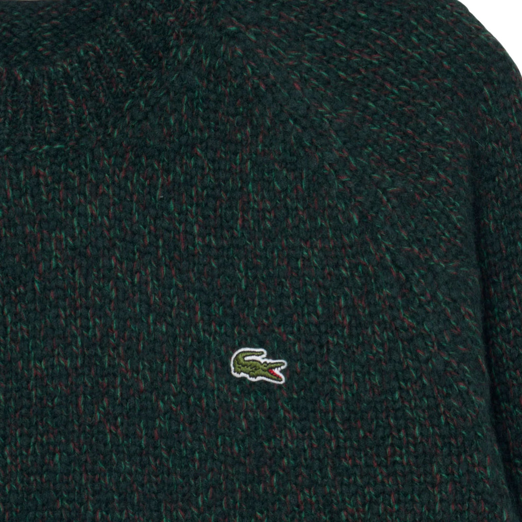 Lacoste Mercerized Knit Wool Cardigan - Green Mix